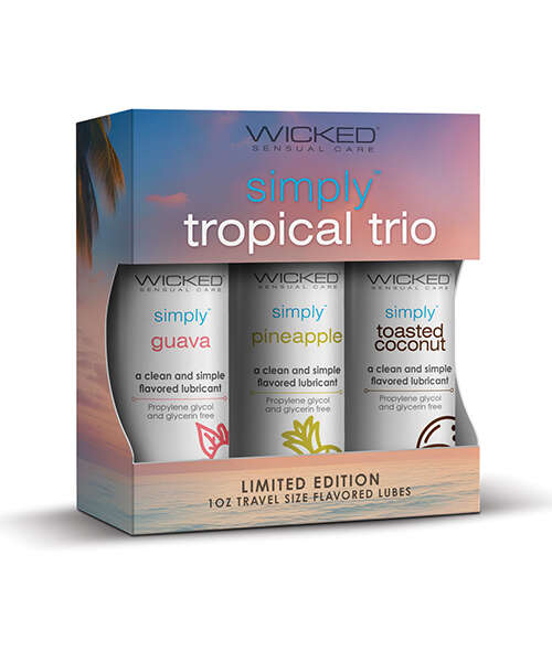 Wicked Sensual Care Tropical Trio Travel Size Flavored Lubes - 1 oz Bottles