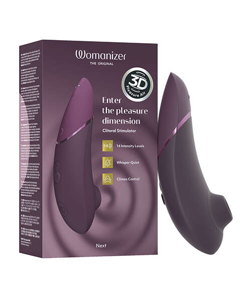 Womanizer Next 3D Climax Control Pleasure Air - Dark Purple