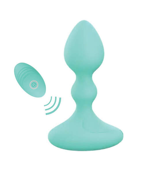 Pink Elephant Lil Rumble Rechargeable Vibe w/Remote - Aqua