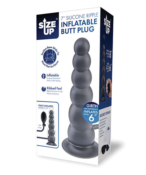 Size Up 7 Inch Silicone Ripple Inflatable Butt Plug