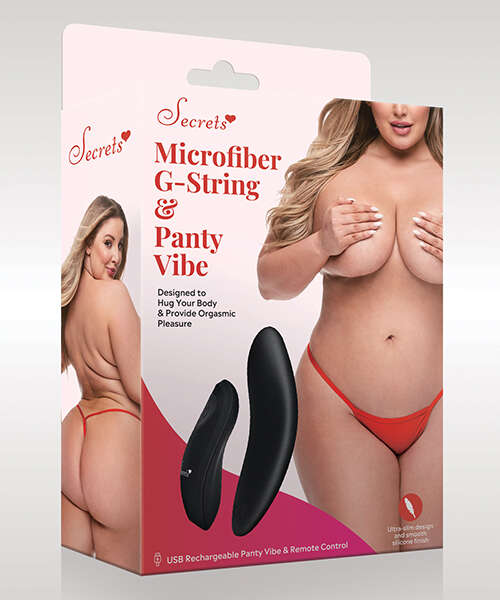 Secrets Microfiber G-String & Panty Vibe - Red QN