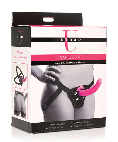 Strap U Navigator Silicone G Spot Dildo w/Harness