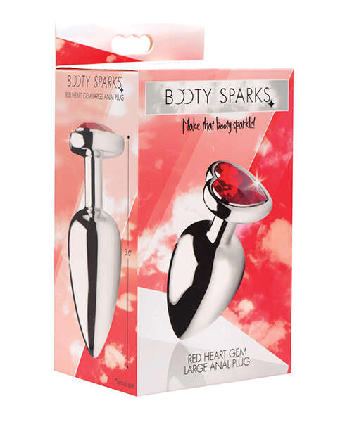Booty Sparks Red Heart Gem - Large Anal Plug