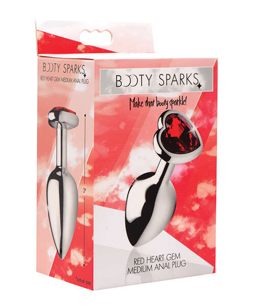 Booty Sparks Red Heart Gem - Medium Anal Plug