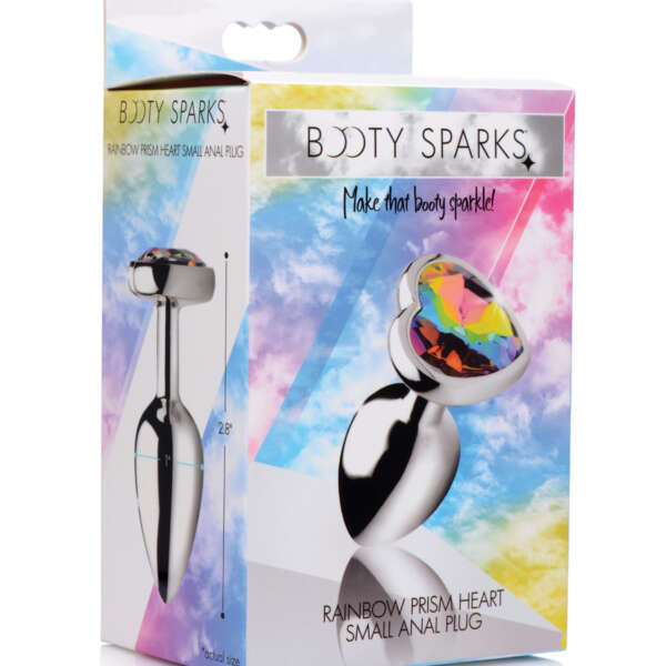 Booty Sparks Rainbow Prism Heart Anal Plug - Small