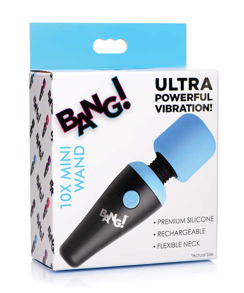 Bang! 10X Vibrating Mini Silicone Wand - Blue