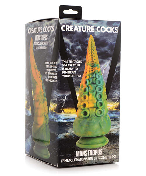 Creature Cocks Monstropus Tentacled Monster Silicone Dildo - Green/Yellow