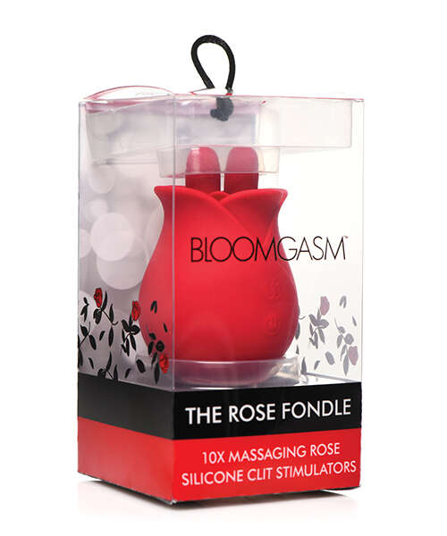 Bloomgasm The Rose Fondle 10X Massaging Clit Stimulator - Red
