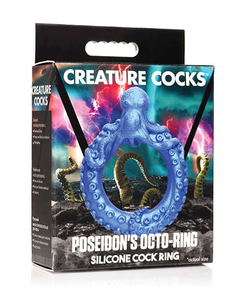 Creature Cocks Poseidon's Octo Silicone Cock Ring - Blue