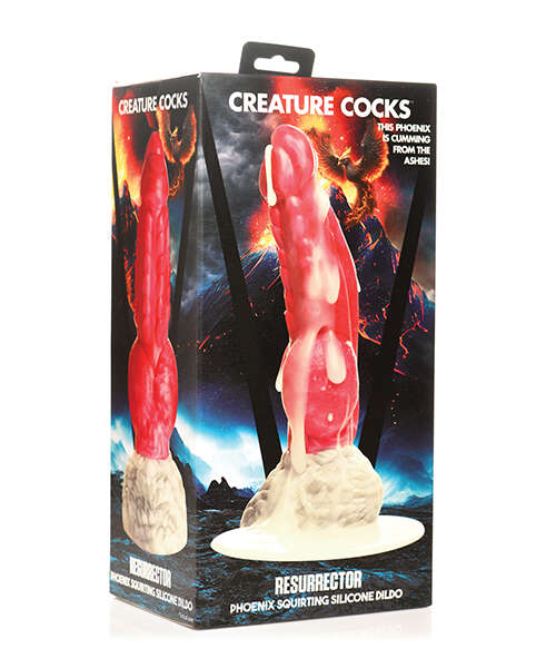 Creature Cocks Resurrector Phoenix Squirting Silicone Dildo - Red/White
