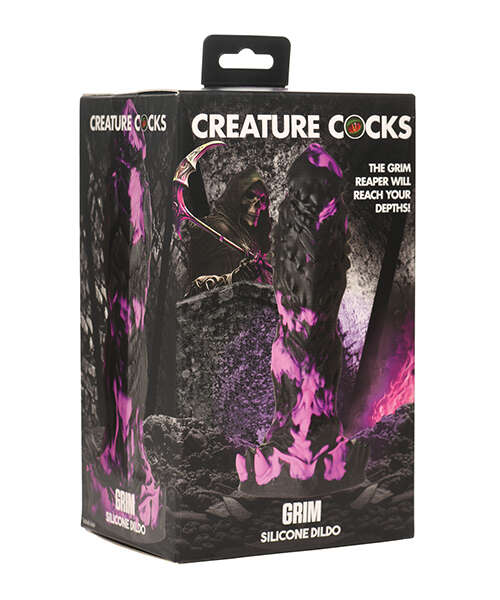Creature Cocks Grim Silicone Dildo - Black/Purple