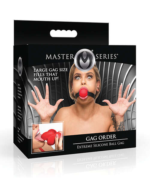 Master Series Gag Order Extreme Silicone Ball Gage - Red/Black