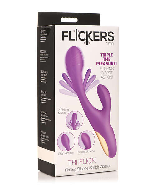 Inmi Tri-Flick Flicking Rabbit Vibrator - Purple