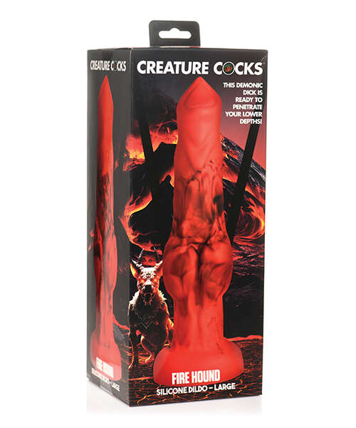 Creature Cocks Fire Hound Silicone Dildo - Large Red