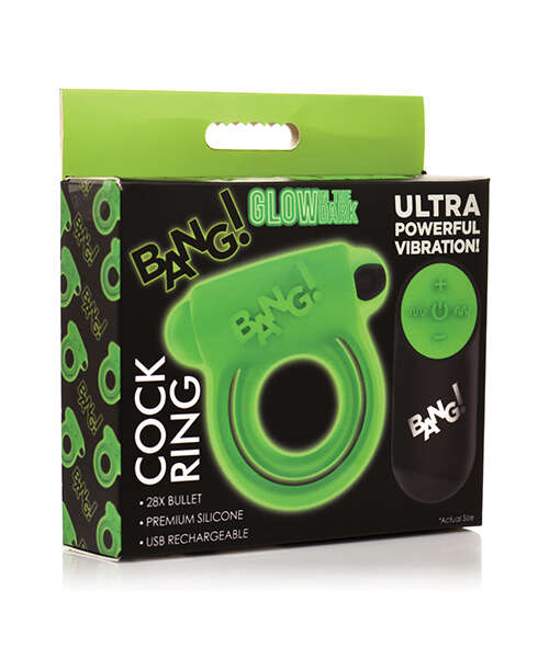 Bang! Glow in the Dark 28X Remote Controlled Cock Ring