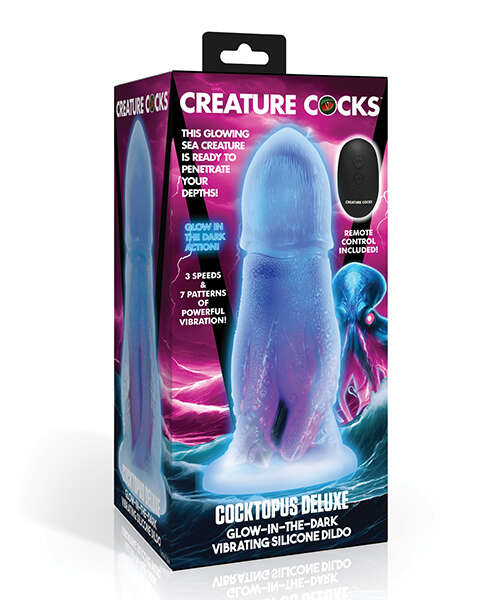 Creature Cocks - Cocktopus Deluxe Glow-in-the-Dark Vibrating Silicone Dildo