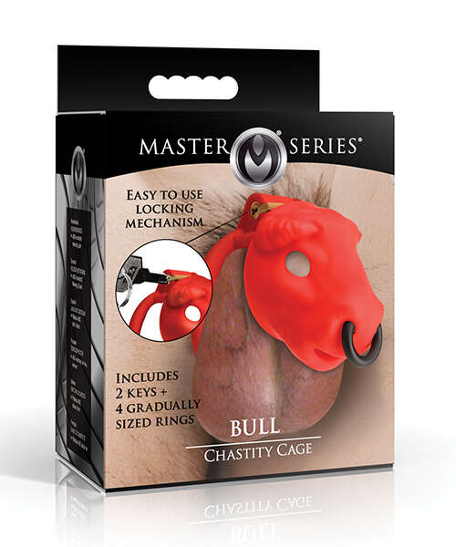 Master Series Bull Chastity Cage - Red