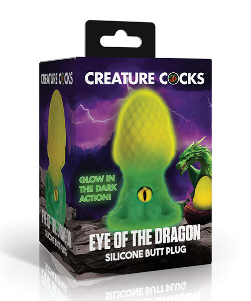 Creature Cocks - Eye of the Dragon Silicone Butt Plug - Green