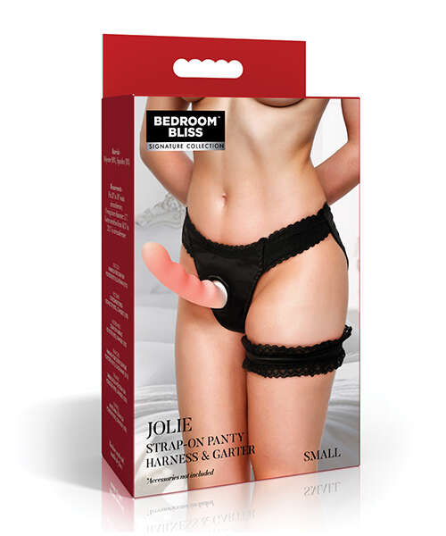 Bedroom Bliss Jolie Strap-On Panty Harness & Garter - Small