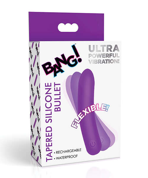 Bang! Tapered Flexible Silicone Bullet - Purple