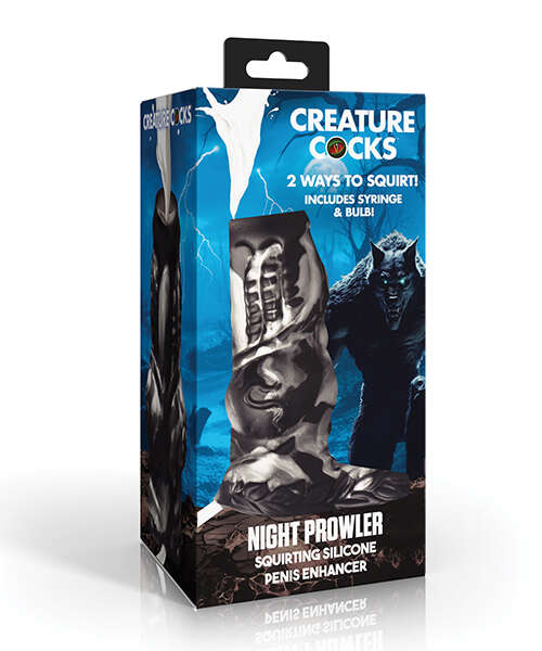 Creature Cocks Night Prowler Squirting Silicone Penis Enhancer - Silver