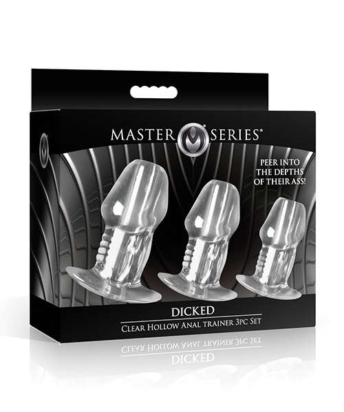Master Series - Dicked Clear Hollow Anal Plug 3 pc Set