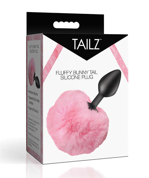 Tailz Fluffy Bunny Tail Silicone Plug - Pink