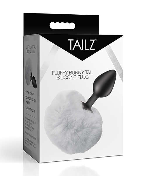 Tailz Fluffy Bunny Tail Silicone Plug - White