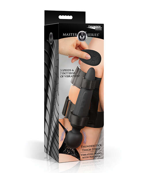 Master Series Thunderstick Thigh Strap Vibrating Wand w/Harness