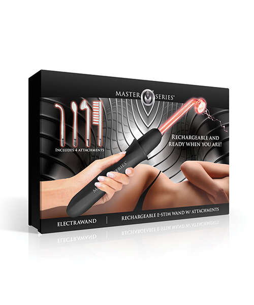Master Series Elektrawand Rechargeable Violet Wand w/Attachments - Black