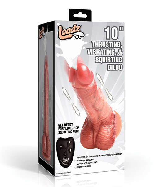 Loadz 10" Thrusting, Vibrating, & Squirting Dildo