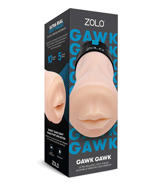 ZOLO Gawk Gawk Deep Throat Vibrating Masturbator - Ivory