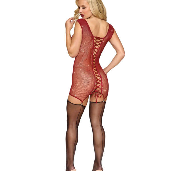 Garter Slip Dmnd - One Size - Red
