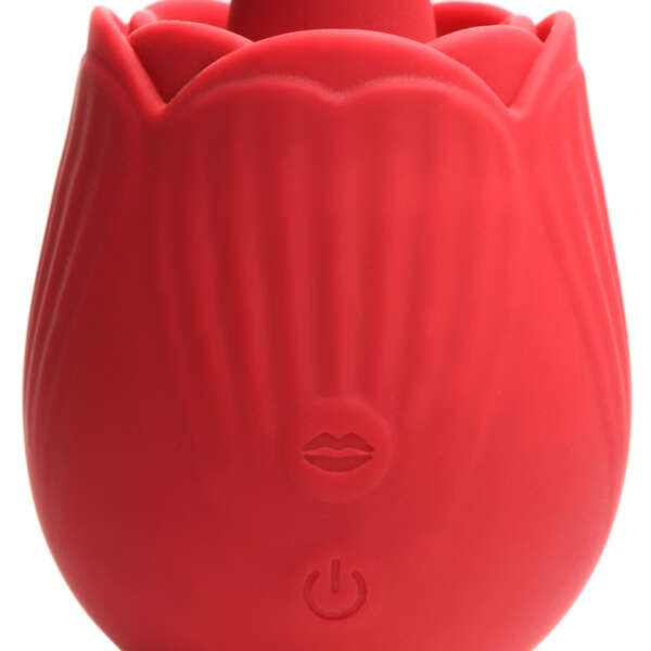Bloomgasm - French Rose Licking and Vibrating  Stimulator - Red