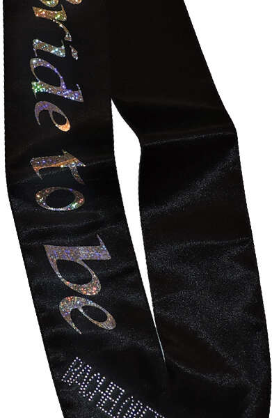 Bride-to-Be Sash - Black With a Clear Stone