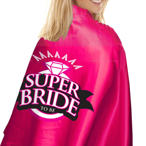 Super Bride Cape and Mask - Hot Pink/black