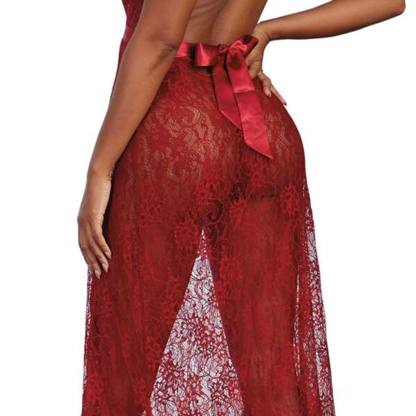 Gown, G-String - Medium - Garnet