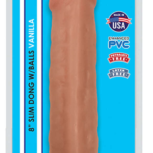 8 Inch Slim Dong With Balls - Vanilla
