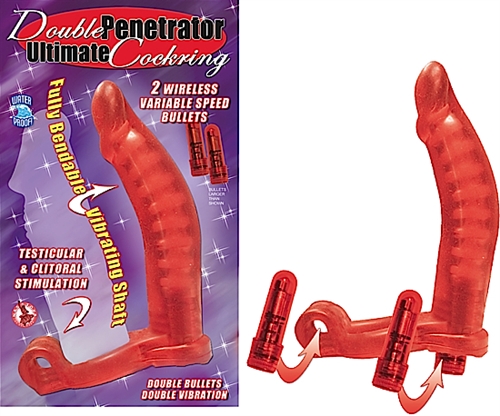 Double Penetrator Ultimate Cockring - Red