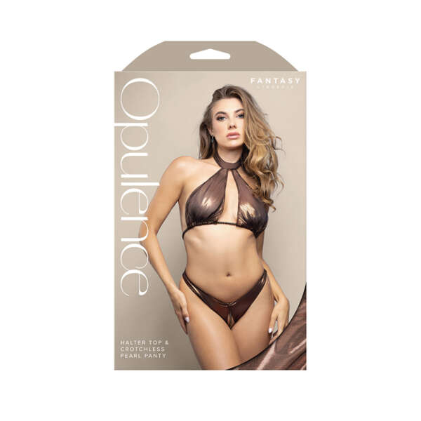 FL Opulence Pearl Halter & CL Panty ML