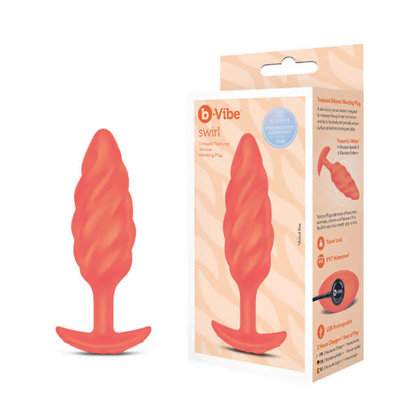b Vibe Swirl Texture Plug Orange