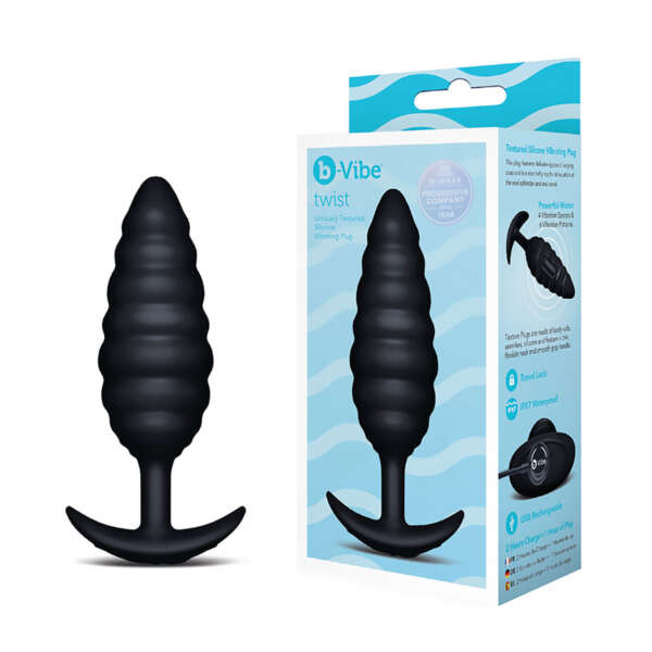 b Vibe Twist Texture Plug Black