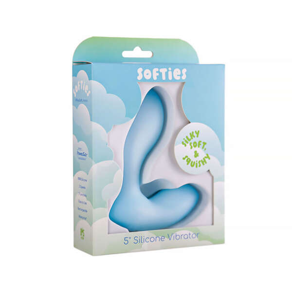 Softies Silicone Vibrator 5in Blue