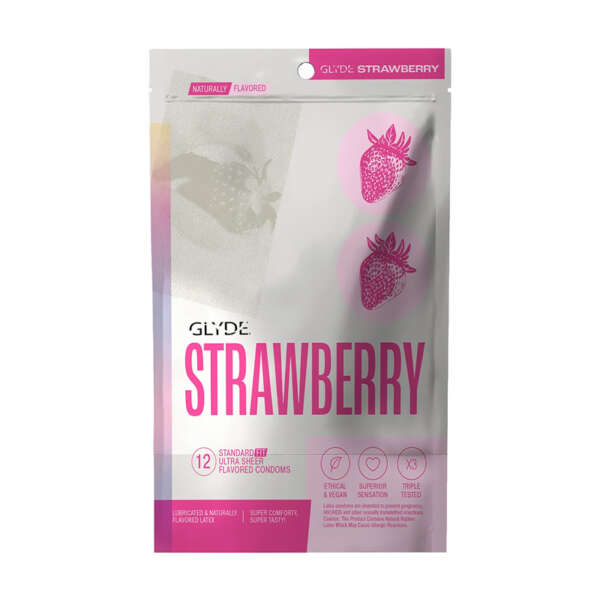 GLYDE Condom Strawberry 12-Count