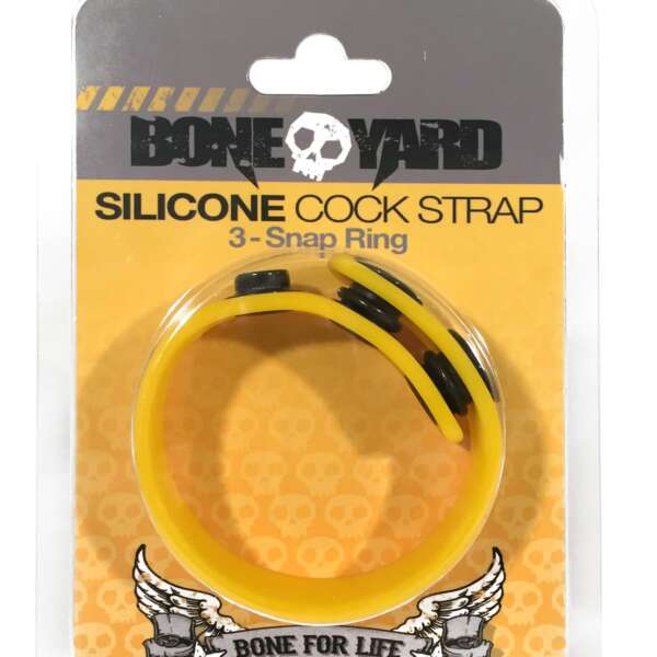 Boneyard Silicone Cock Strap 3 - Snap Ring - Yellow