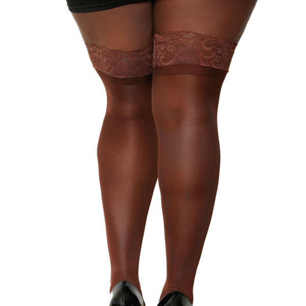Lace Top Thigh High - Queen Size - Espresso