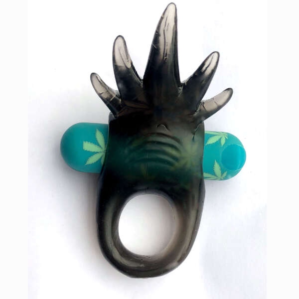 Ziggy Pot Leaf USB Rechargeable Vibrating Erection Enhancer Ring - 420 Series
