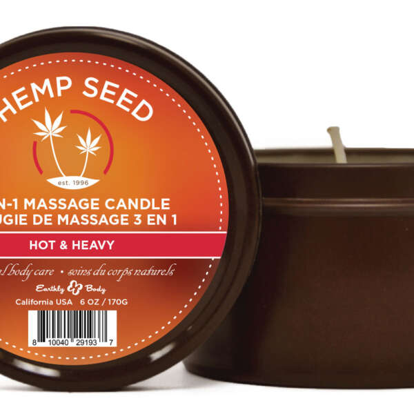 3 in 1 Massage Candle - Hot and Heavy - 6 Oz  - Hemp Seed