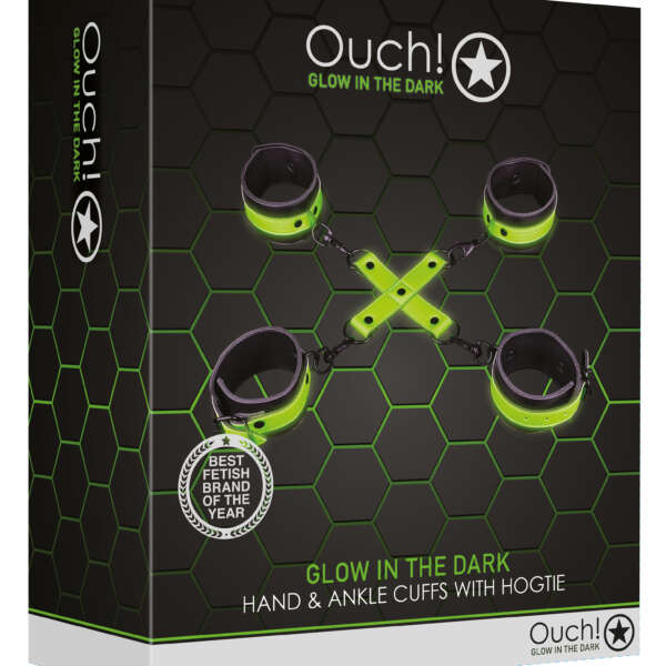 Hand and Ankle Cuffs With Hogtie - Glow in the  Dark