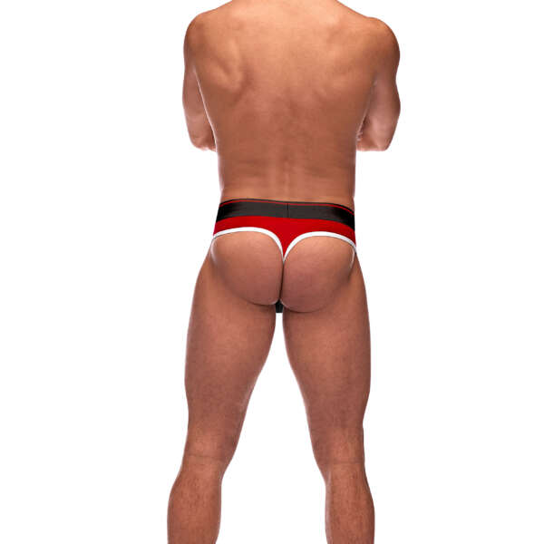 Retro Sport Panel Thong - L/ XL - Red/ Black